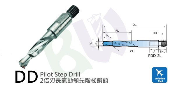 刀具,航太專用高速鋼二倍刃長氣動領先階梯鑽頭