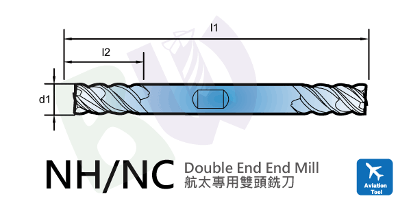 刀具,航太專用55度雙端4刃高速鋼平銑刀(有鍵槽)