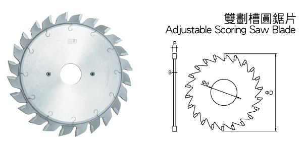 雙劃槽圓鋸片